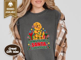 Golden Retriever Santa Intruder doodle dog shirt - photo 4