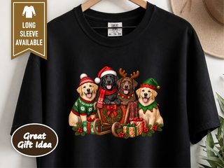 Christmas Labradors Sled Group doodle dog shirt - photo 3