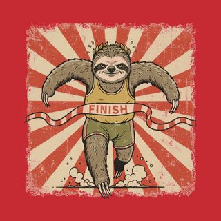 Sloth Wins The Race Funny Sprinter Track & Field Athlete Humor T-Shirt