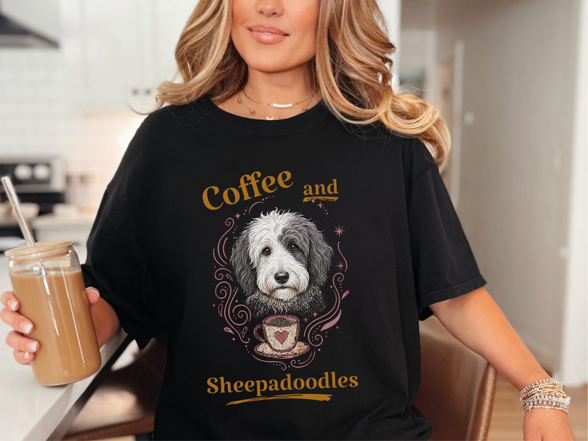 Coffee And Sheepadoodles Comfort Colors Sheepadoodle T-shirt