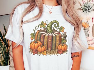 Vintage Book Spine Pumpkin funny shirt - photo 1
