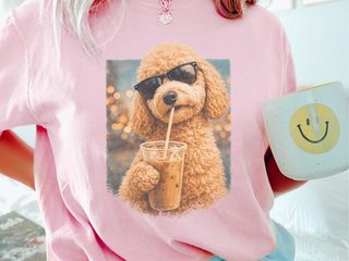 Comfort Colors Goldendoodle Iced Coffee Cool Dog doodle dog shirt - photo 3