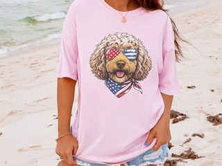 Patriotic Cockapoo Dog Portrait doodle dog shirt - photo 4