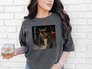 Cool Bat Drinking Coffee funny shirt - photo 5