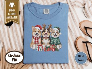 Christmas Corgis Holiday Trio doodle dog shirt - photo 8