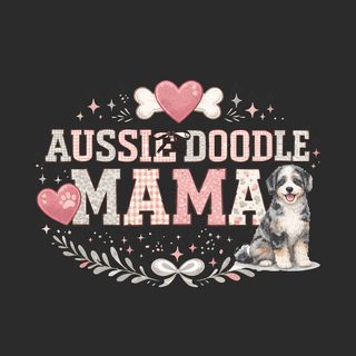 Aussiedoodle Mama Paw Print Heart Bone Crest Dog Lover T-Shirt Gift