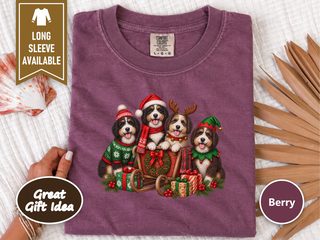 Bernedoodles Christmas Sleigh Group doodle dog shirt - photo 3