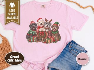 Schnoodle Christmas Sleigh Dogs doodle dog shirt - photo 3