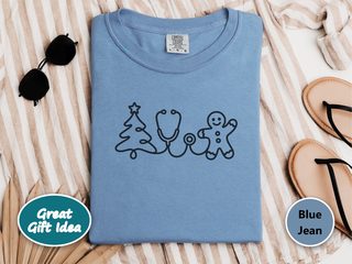 Christmas Tree Stethoscope Gingerbread Man funny shirt - photo 6