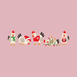 Festive Christmas Lineup Chickens Comfort Colors Chicken Shirt