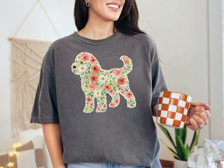 Comfort Colors Cockapoo Floral Silhouette doodle dog shirt - photo 3