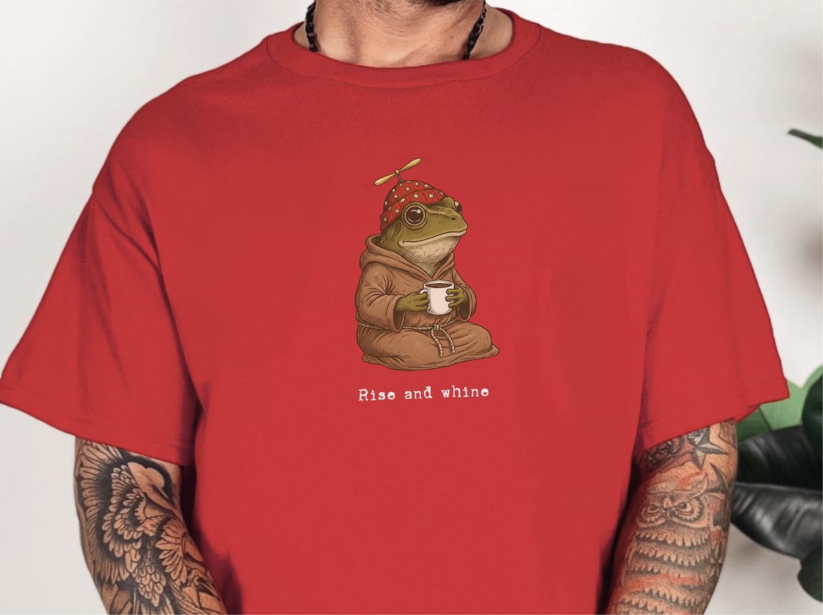 Rise and Whine Grumpy Frog Pessimistic Morning Humor T-Shirt