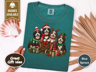 Bernedoodles Christmas Sleigh Group doodle dog shirt - photo 8