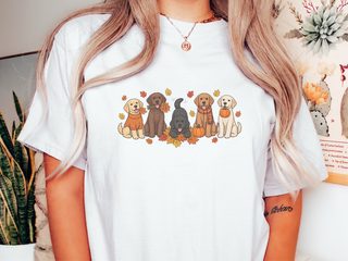 Colorful Labrador Fall Activities doodle dog shirt - photo 1