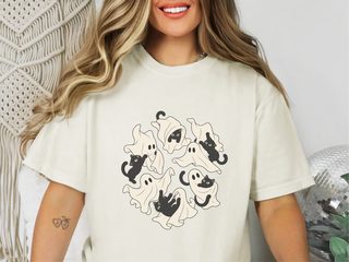 Playful Ghost Sheet Black Cats funny shirt - photo 8