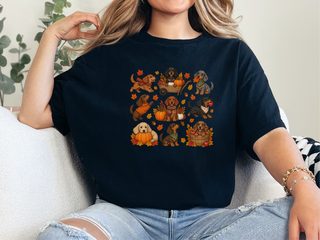 Colorful Dachshund Fall Activities Clipart doodle dog shirt - photo 4