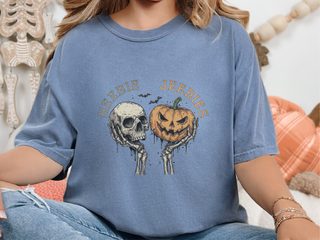 Skull Pumpkin Heebie Jeebies funny shirt - photo 5