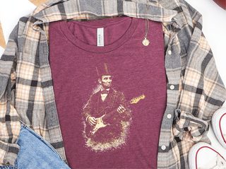 Abe Lincoln Rockin' Guitar Vintage funny shirt - photo 6