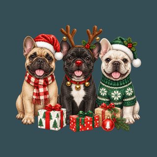 Three French Bulldogs Christmas French Bulldog Christmas Shirt