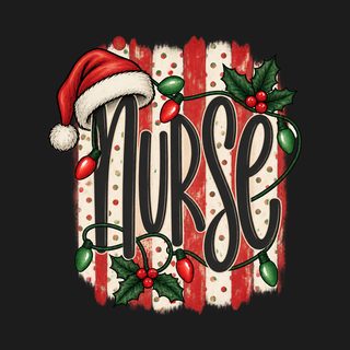 Christmas Nurse Santa Hat Graphic Tee Christmas Healthcare Shirt