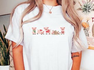 Cute Christmas Pigs Lineup funny shirt - photo 1