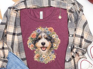 Aussiedoodle Floral Portrait - photo 5