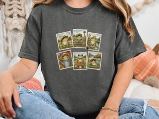 Sir Froggy Vintage Stamps funny shirt - photo 8