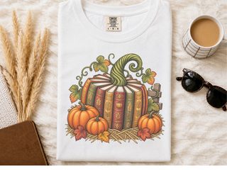 Vintage Book Spine Pumpkin funny shirt - photo 2