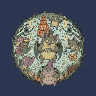 Bat Halloween Party Artwork Comfort Colors T-Shirt - Vintage Bat Print