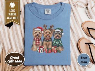 Festive Christmas Yorkie Trio doodle dog shirt - photo 5