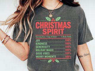 Christmas Spirit Nutrition Facts Label funny shirt - photo 2