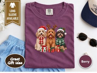 Three Cockapoos Christmas Dogs doodle dog shirt - photo 7