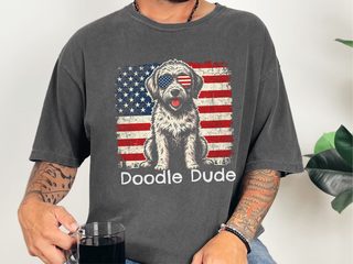 Doodle Dude American Flag doodle dog shirt - photo 3