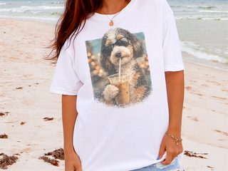 Comfort Colors Aussiedoodle Iced Coffee Cool Dog doodle dog shirt - photo 1