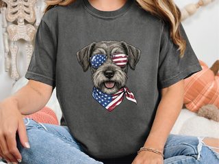 Patriotic Schnoodle Dog Glasses doodle dog shirt - photo 3
