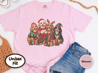 Christmas Cavapoo Sleigh Crew doodle dog shirt - photo 5