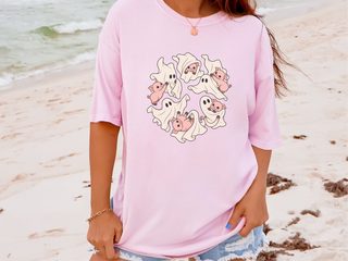 Cute Ghost Playing With Pig funny shirt - photo 8