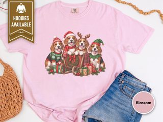 Four Beagles Christmas Sleigh doodle dog shirt - photo 5