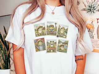 Sir Froggy Vintage Stamps funny shirt - photo 1