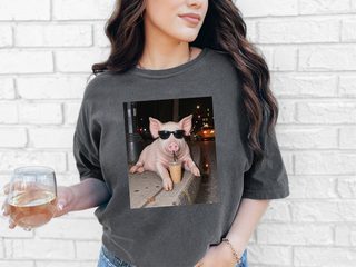 Cool Pig Drinking Iced Coffee funny shirt - photo 5