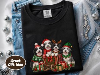 Sheepadoodles In Christmas Sleigh doodle dog shirt - photo 4
