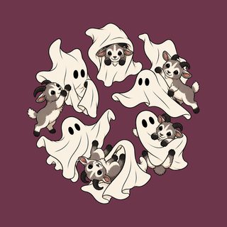 Cute Ghost Playing Baby Goat Funny Goat Shirt Halloween Ghost Tee