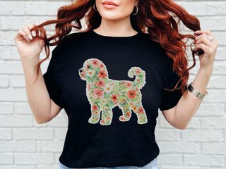 Australian Doodle Floral Silhouette doodle dog shirt - photo 1