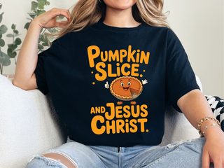 Pumpkin Slice And Jesus Christ funny shirt - photo 1