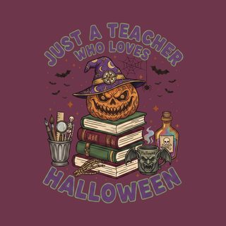 Just A Teacher Who Loves Halloween Shirt Comfort Colors Spooky Tee