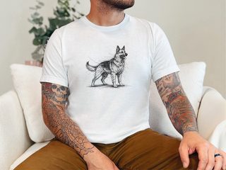 German Shepherd Sketch funny shirt - photo 1