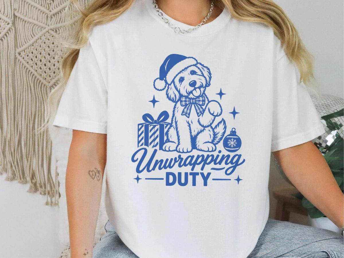 Christmas Goldendoodle Unwrapping Duty Merry Christmas Shirt