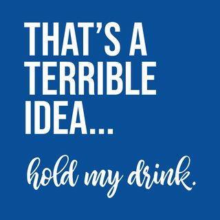 That's A Terrible Idea Hold My Drink Funny Beer Lover Party Shirt