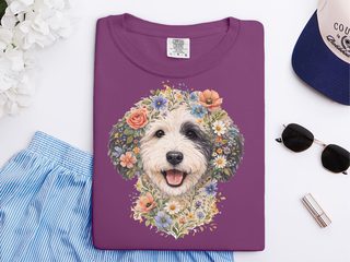Comfort Colors Sheepadoodle Floral Face doodle dog shirt - photo 5