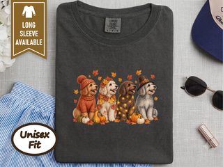 Colorful Watercolor Fall Goldendoodles doodle dog shirt - photo 4